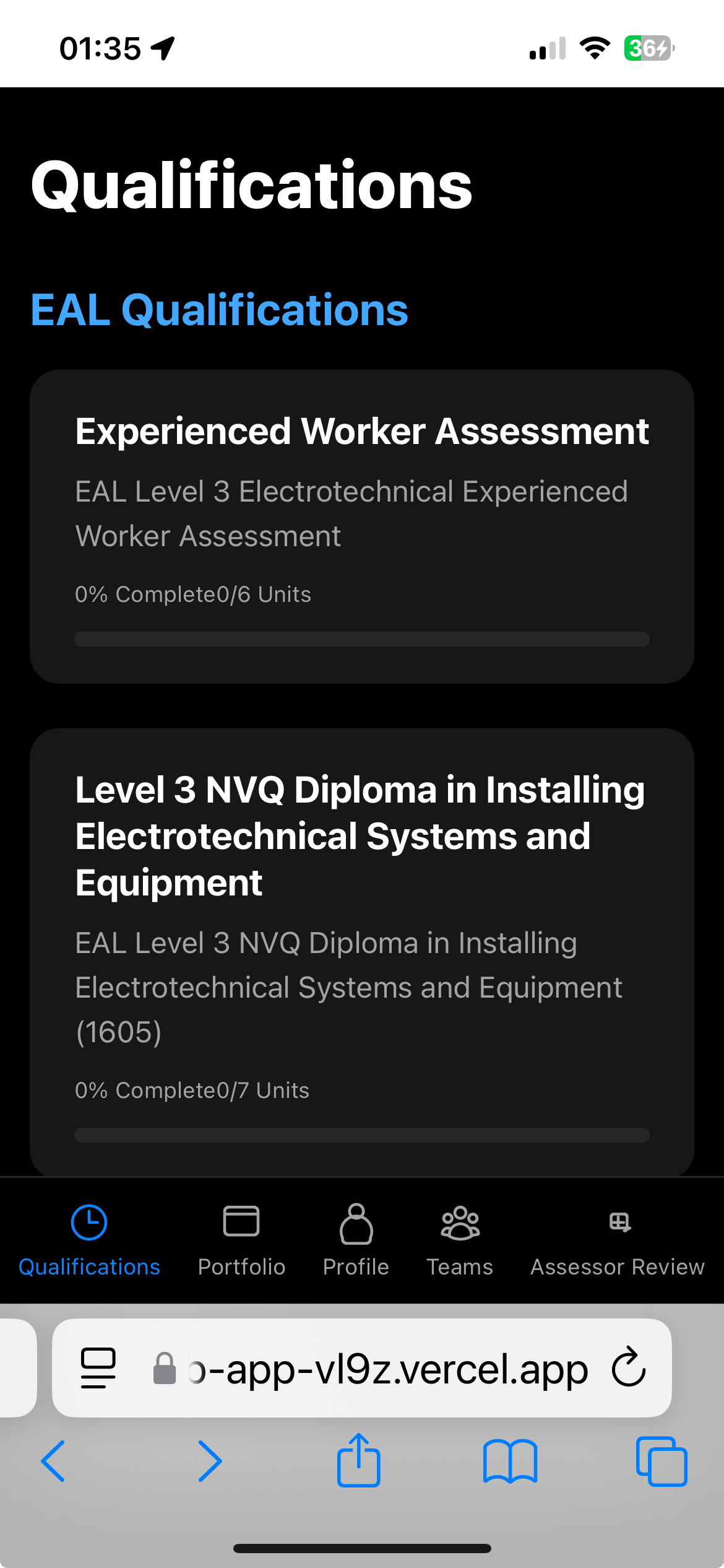 Web App Qualifications Overview