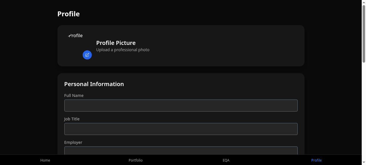 EWA Tracker Web App profile settings